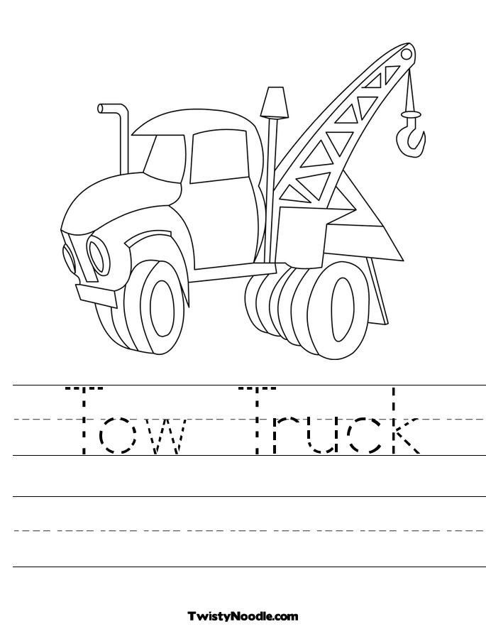 Tow Truck Worksheet