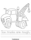 Tow trucks are tough. Worksheet