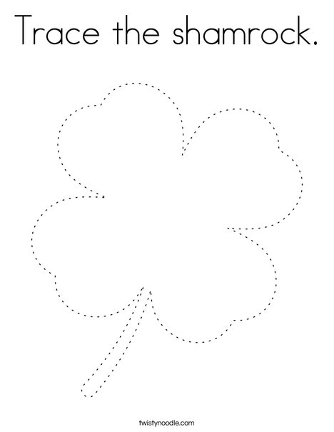 Trace the shamrock Coloring Page - Twisty Noodle Trace the shamrock Coloring Page - Twisty Noodle