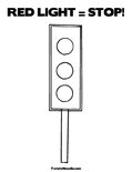 RED LIGHT = STOP!Coloring Page