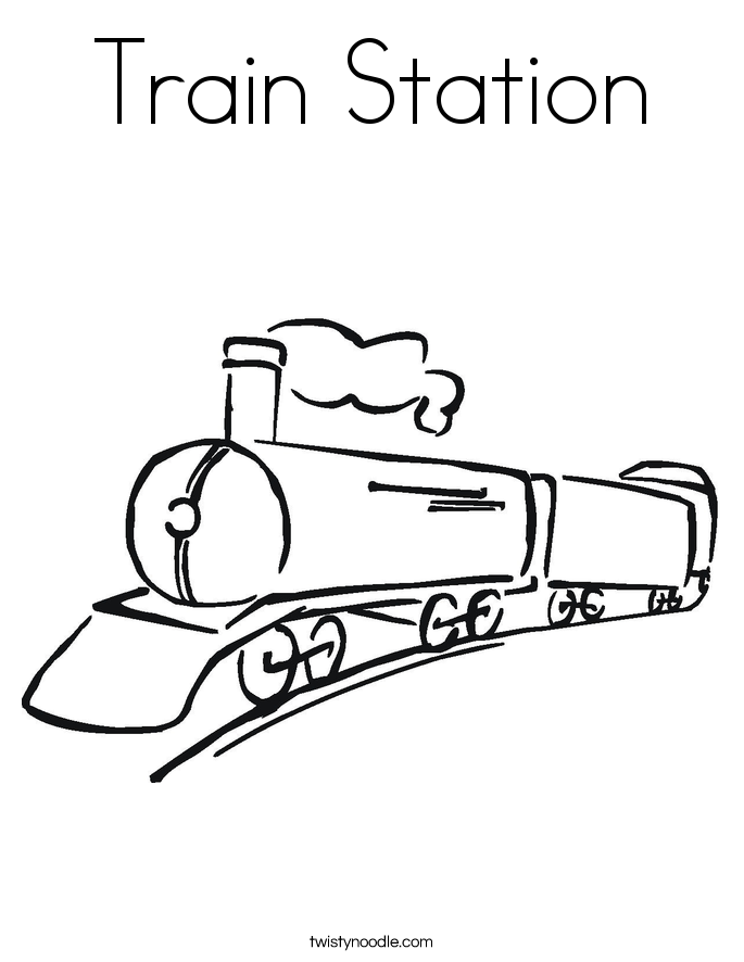 Train Station Coloring Page - Twisty Noodle