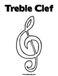 Treble Clef Coloring Page