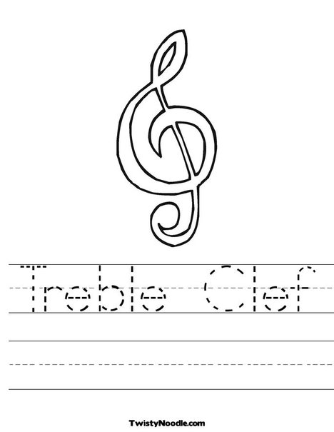 treble clef worksheet