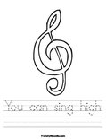 You can sing high Worksheet