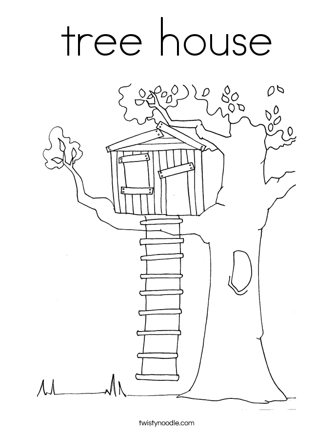 tree house Coloring Page - Twisty Noodle
