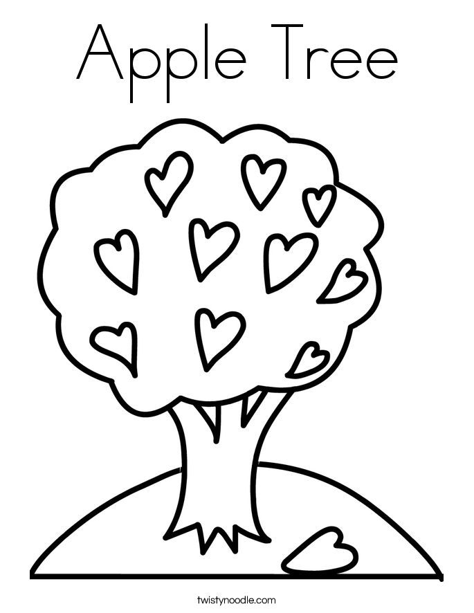 Apple Tree Coloring Page - Twisty Noodle