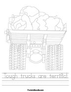 Tough trucks are terrific Handwriting Sheet