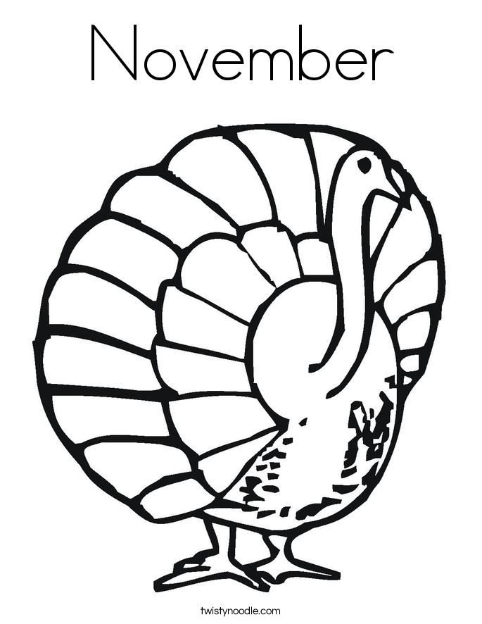 November Coloring Page Twisty Noodle