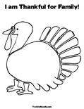 I am Thankful for Family! Coloring Page
