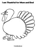 I am Thankful for Mom and DadColoring Page