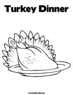 Turkey Dinner Coloring Page