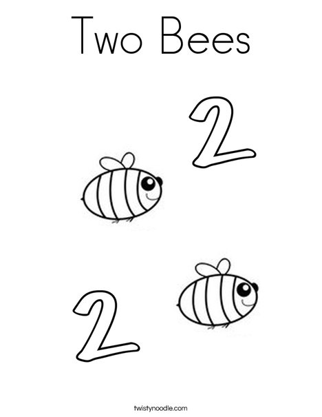 Two Bees Coloring Page Twisty Noodle