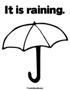 It is raining Coloring Page