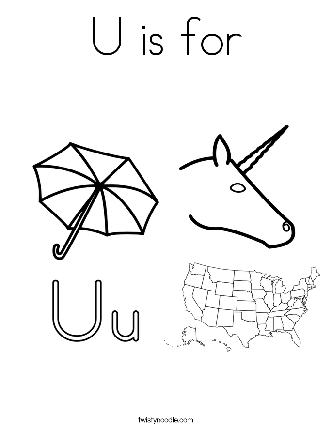 u is for coloring page