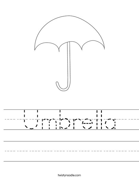 Umbrella Worksheet - Twisty Noodle