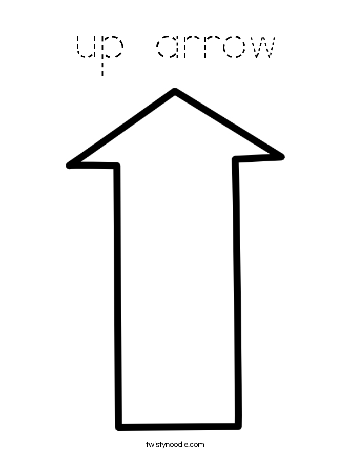 up arrow Coloring Page Tracing Twisty Noodle