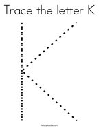 Trace the letter K Coloring Page