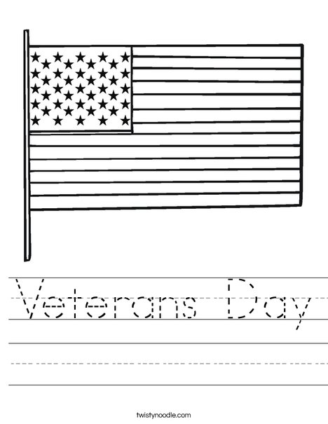 Veterans Day Worksheet - Twisty Noodle