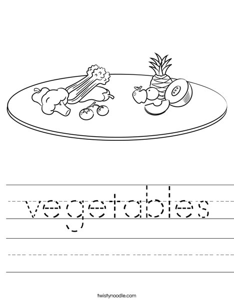 vegetables Worksheet - Twisty Noodle