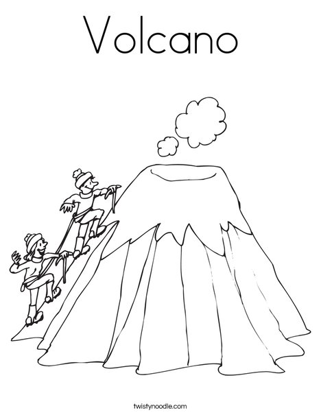 Volcano Coloring Page - Twisty Noodle