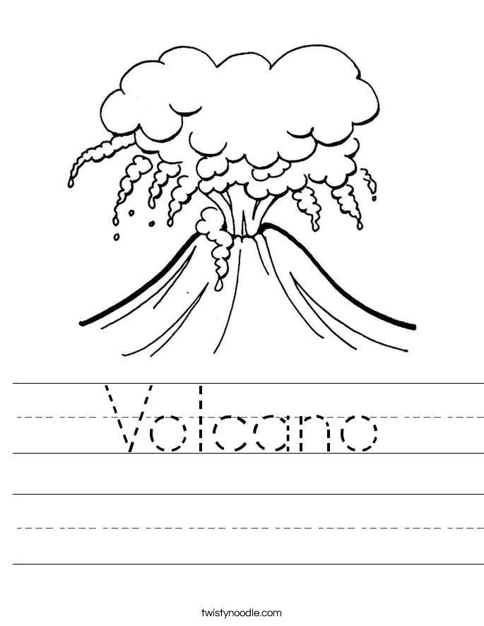 Volcano Worksheet Twisty Noodle Volcano Worksheet