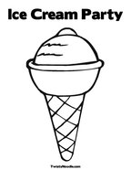 Ice Cream Party Coloring Page