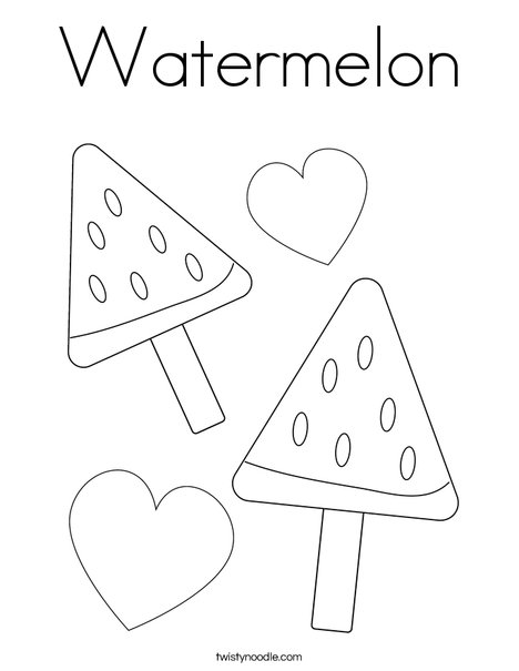 Watermelon Coloring Page - Twisty Noodle