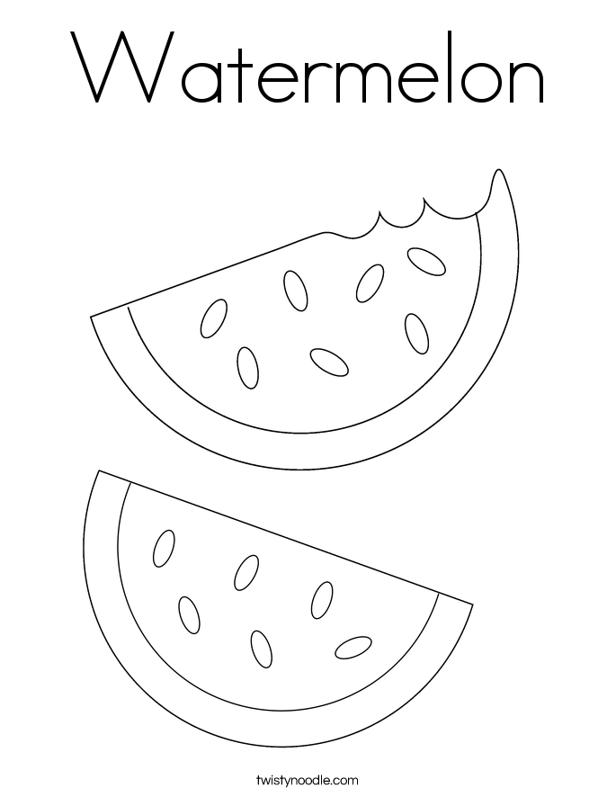 Watermelon Coloring Page - Twisty Noodle