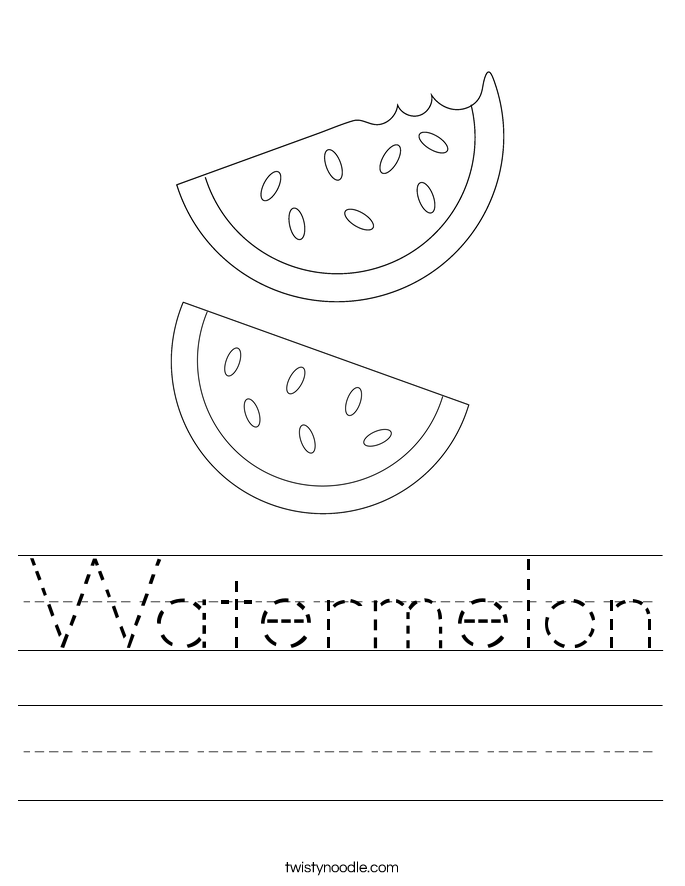 Watermelon Worksheet Twisty Noodle