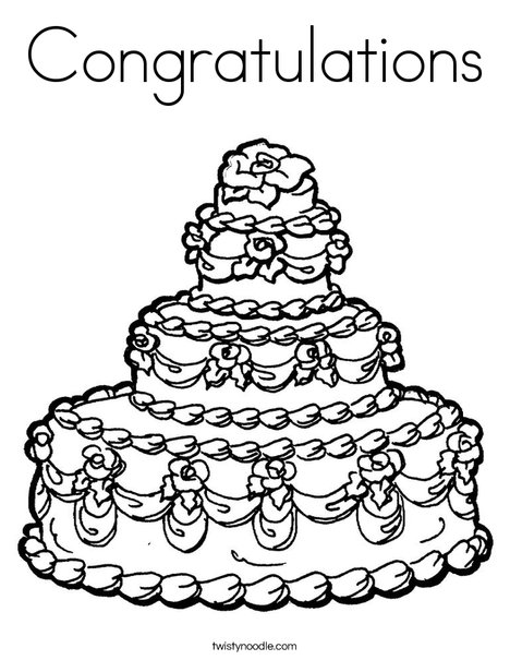 cake coloring pages with congratulations - photo #2