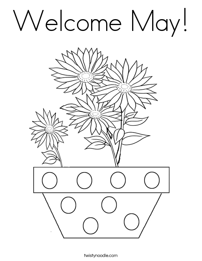 Welcome May Coloring Page - Twisty Noodle