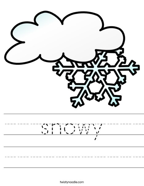 snowy Worksheet - Twisty Noodle