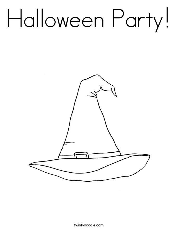 Halloween Party Coloring Page - Twisty Noodle