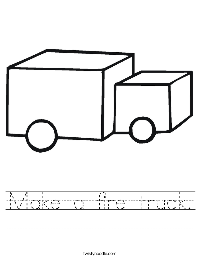 Make a fire truck Worksheet - Twisty Noodle