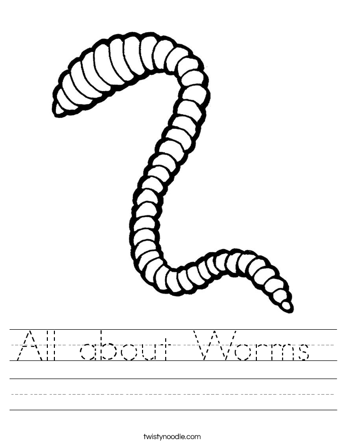 All about Worms Worksheet - Twisty Noodle
