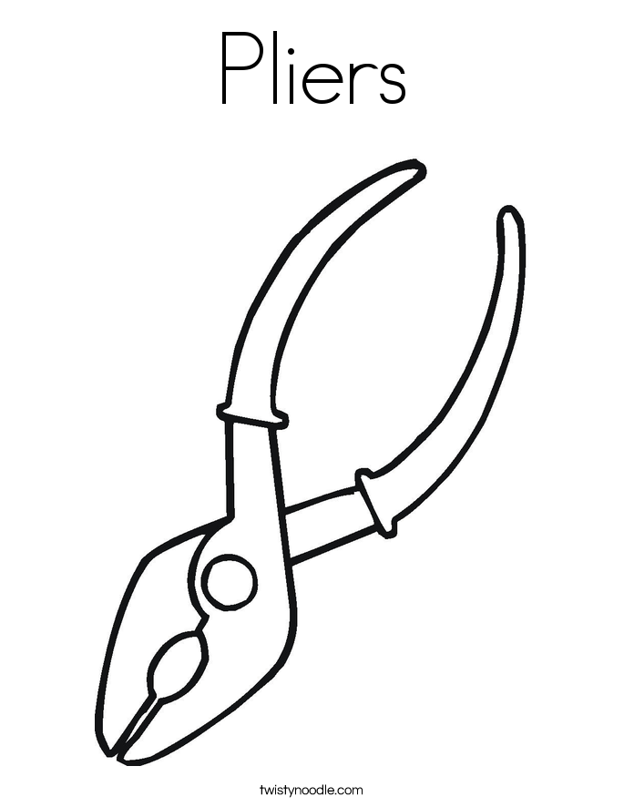 Pliers Coloring Page - Twisty Noodle