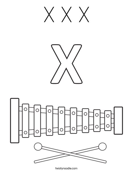 x xylophone coloring page