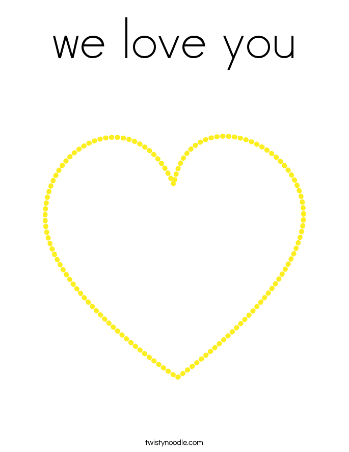 we love you Coloring Page - Twisty Noodle