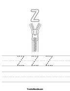 Z Z Z Handwriting Sheet