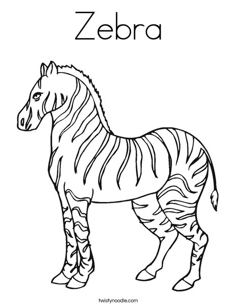zebra full page coloring pages - photo #2