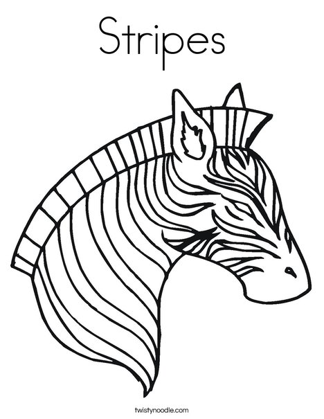 zebra head coloring page