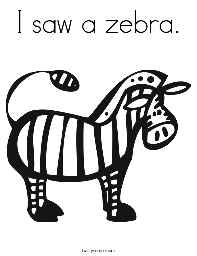 i saw a zebra coloring page