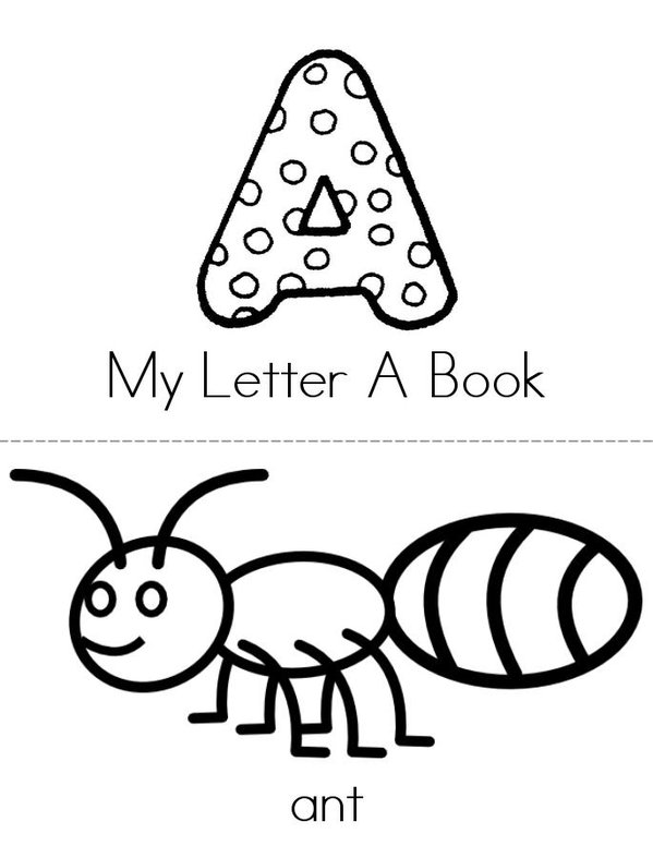 My Letter A Mini Book - Sheet 1