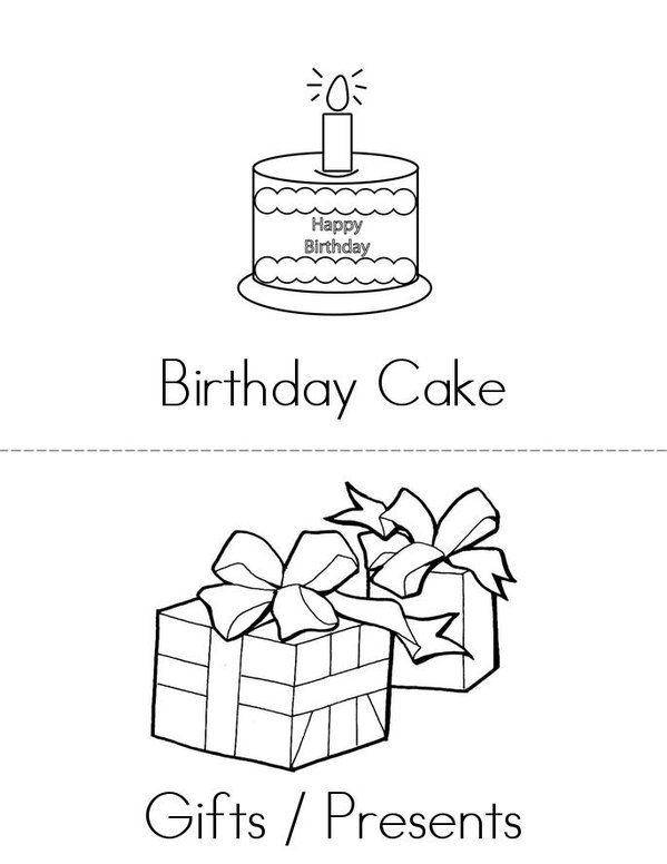 Birthday Party Mini Book - Sheet 1