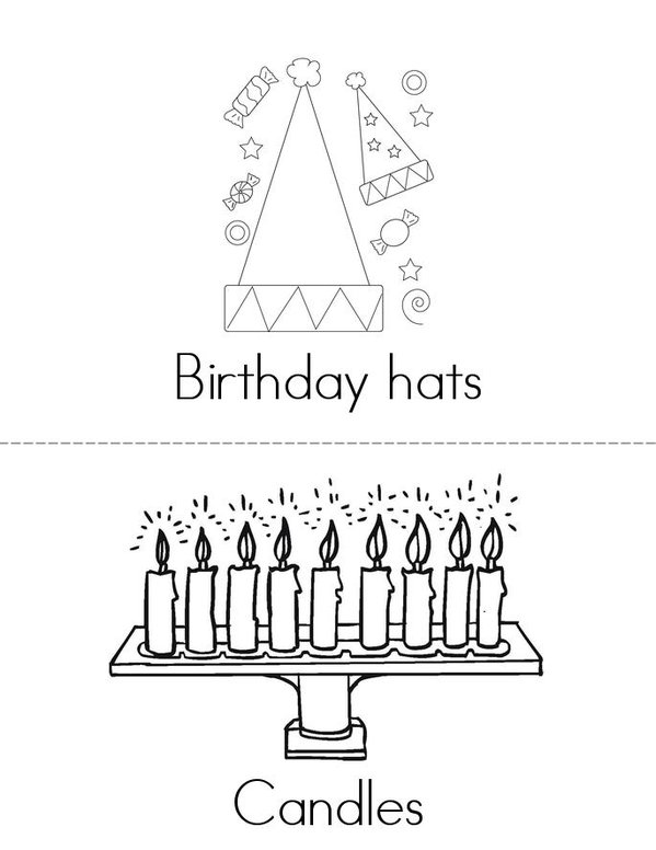 Birthday Party Mini Book - Sheet 2