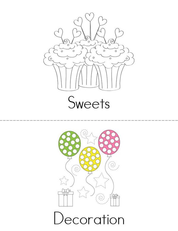 Birthday Party Mini Book - Sheet 3