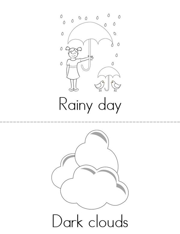 rainy day Mini Book - Sheet 1