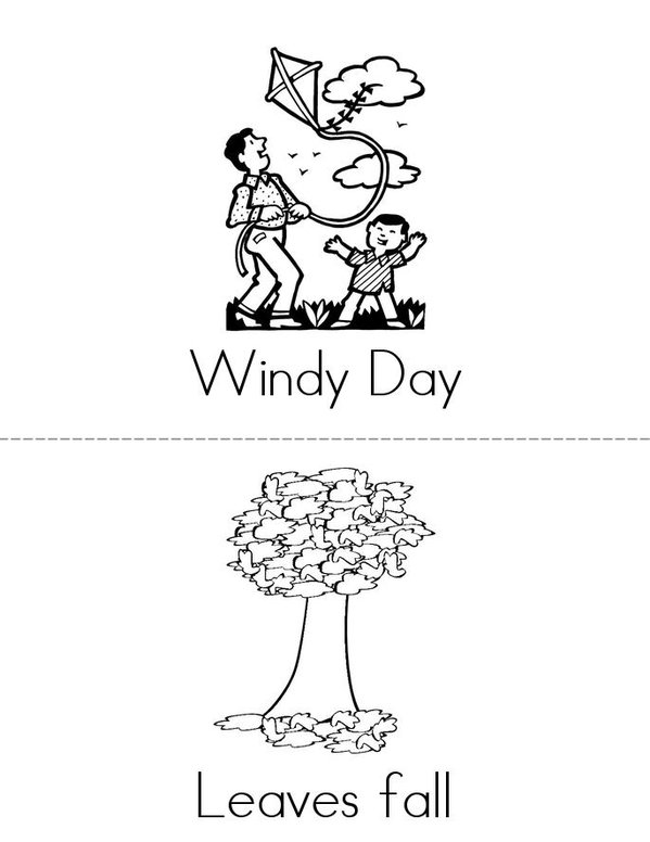 Windy Day Mini Book - Sheet 1