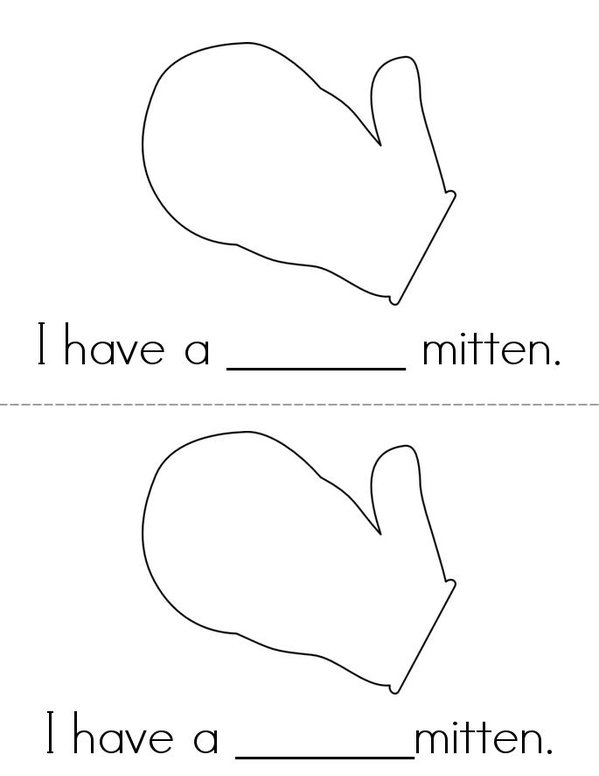 MY MITTEN Mini Book - Sheet 1