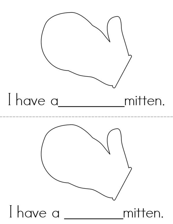 MY MITTEN Mini Book - Sheet 2